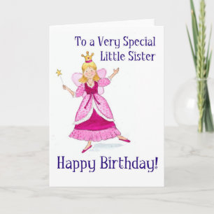 Fairy Princess Birthday-kaart voor een kleine zust Kaart