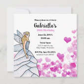 Fairy Princess Bride Dress Mode roze harten in v (Voorkant)