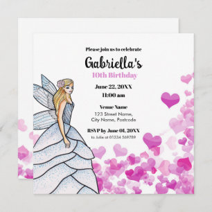 Fairy Princess Bride Dress Mode roze harten in v