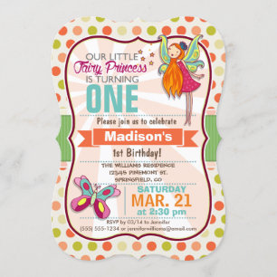 Fairy Princess & Butterfly Verjaardagsfeest Kaart