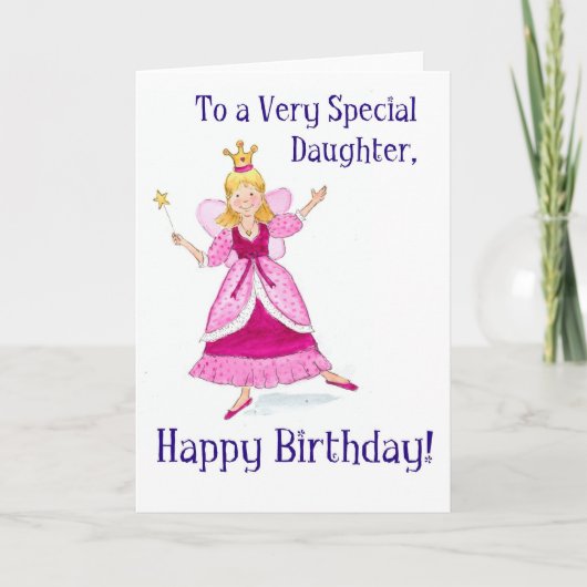 Fairy Princess Carte anniversaire pour une fille (Devant)