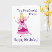 Fairy Princess Carte d'anniversaire pour un ami sp (Fleur jaune)