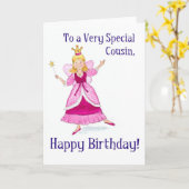 Fairy Princess Carte d'anniversaire pour un Cousin (Fleur jaune)
