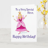 Fairy Princess Carte d'anniversaire pour une nièce (Fleur jaune)