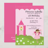 Fairy Princess Castle Birthday Kaart (Voorkant / Achterkant)