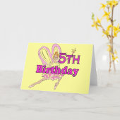 Fairy princess Girl 5e carte d'anniversaire (Fleur jaune)