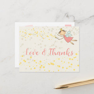 Fairy Princess Girl Birthday Dank je Briefkaart
