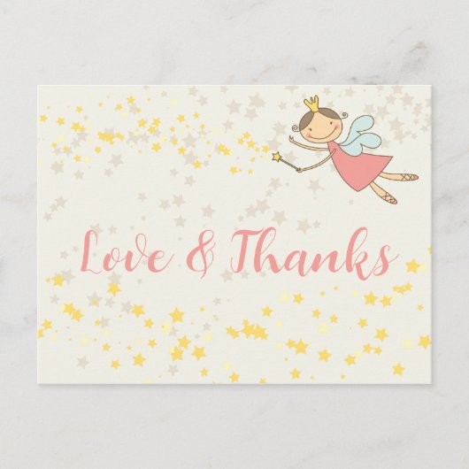 Fairy Princess Girl Birthday Dank je Briefkaart (Voorkant)