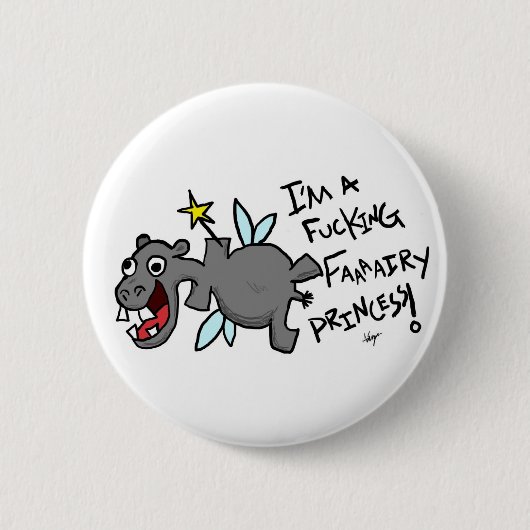 Fairy Princess Hippo Button (Voorkant)