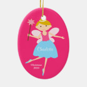Fairy Princess Kerstversier Keramisch Ornament (Achterkant)