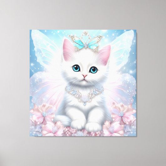Fairy Princess Kitten Canvas Afdruk (Voorkant)