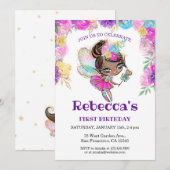 Fairy Princess Magical First Birthday Kaart (Voorkant / Achterkant)