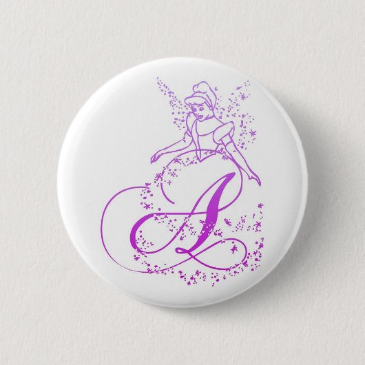 Fairy Princess Monogram-A-Button Ronde Button 5,7 Cm (Voorkant)