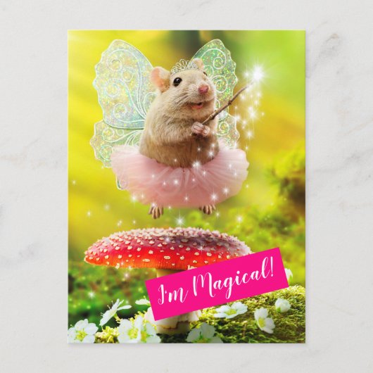 Fairy Princess Mouse Uitnodiging Briefkaart (Voorkant)