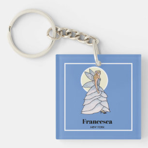 Fairy Princess Petals Dress Mode Illustratie Sleutelhanger