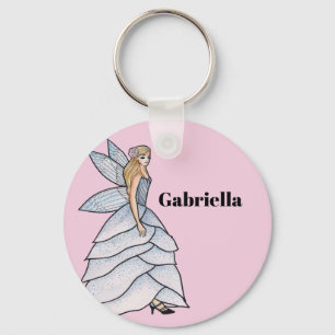 Fairy Princess Petals Dress Mode Illustratie Sleutelhanger