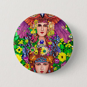Fairy Princess Sisters Owl original nouveau Ronde Button 5,7 Cm
