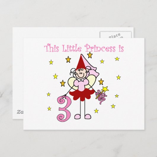 Fairy Prinses 3e Verjaardag Tshirts en geschenken Briefkaart (Voorkant / Achterkant)