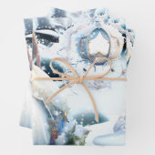 Fairy prinses winter wonderland bos sneeuw inpakpapier vel (In situ)