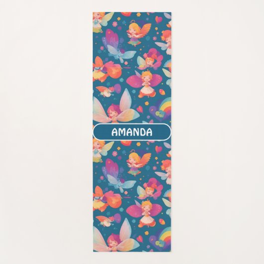 Fairy regenboog kleurrijk gepersonaliseerd patroon yogamat (Voorkant)