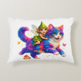 Fairy Riding Colorful Cat T-Shirt – Cute FaT-shirt Accent Kussen