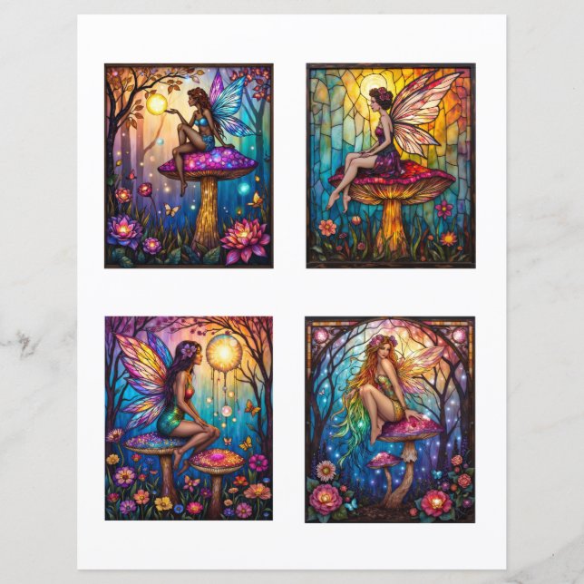 Fairy Scrapbook Junk Journal Collage Paper (Voorkant)