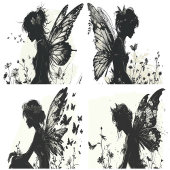 Fairy Silhouette thema Foto Afdruk
