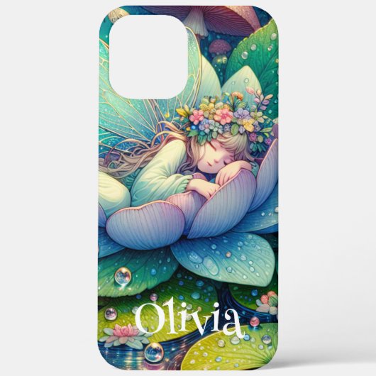 Fairy slapen op een bloem gepersonaliseerd Case-Mate iPhone case (Achterkant)