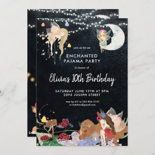Fairy Slumber Party Pajama Birthday Uitnodiging