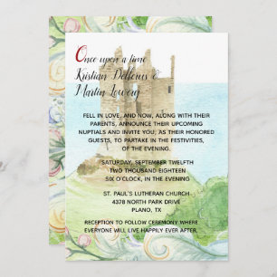 Fairy-sprookje Castle Wedding Invitation Kaart