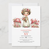 Fairy Starlight 8e Invitation Anniversaire Fleurie (Devant)