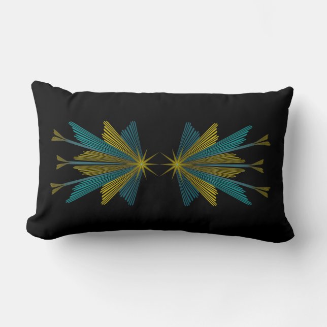 Fairy Stars Black Lumbar Pillow Kussen (Voorkant)