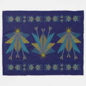 Fairy Stars Large Navy Fleece Blanket Deken (Voorkant (Horizontaal))