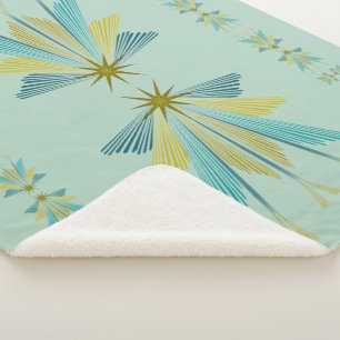 Fairy Stars Medium Pistachio Sherpa Blanket Deken