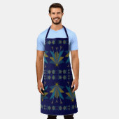 Fairy Stars Navy Large Apron Schort (Gedragen)