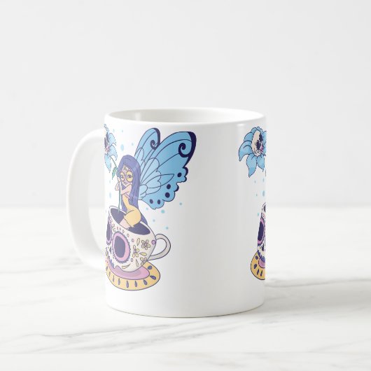 Fairy Sugar Skull Mug Butterfly Tea Pot Witch Magi (Devant gauche)
