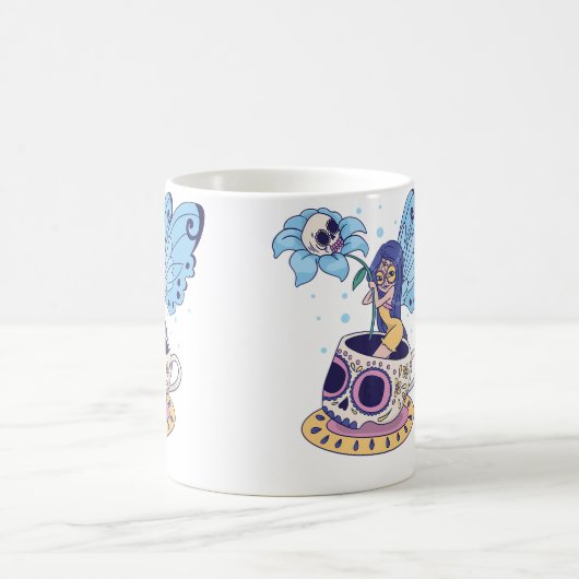 Fairy Sugar Skull Mug Butterfly Tea Pot Witch Magi (Centre)