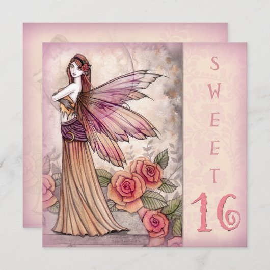 Fairy Sweet Sixteen Party Uitnodigingen (Voorkant / Achterkant)