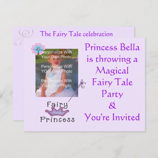 Fairy Tail Party Invitation Kaart (Voorkant / Achterkant)