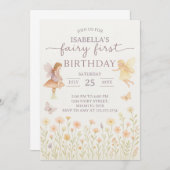 Fairy Tale 1er anniversaire Invitation (Devant / Derrière)