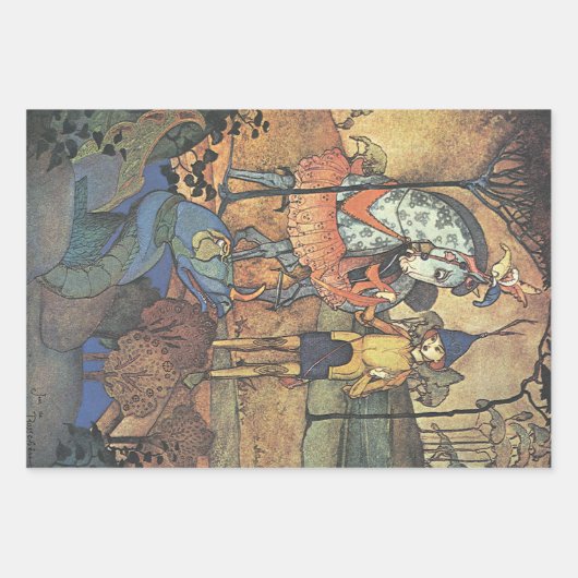 Fairy Tale, A Brave Knight and Dragon Inpakpapier Vel (Voorkant)