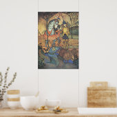  Fairy Tale, A Brave Knight and Dragon Poster (Keuken)