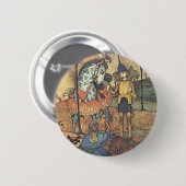 Fairy Tale, A Brave Knight and Dragon Ronde Button 5,7 Cm (Voorkant /achterkant)