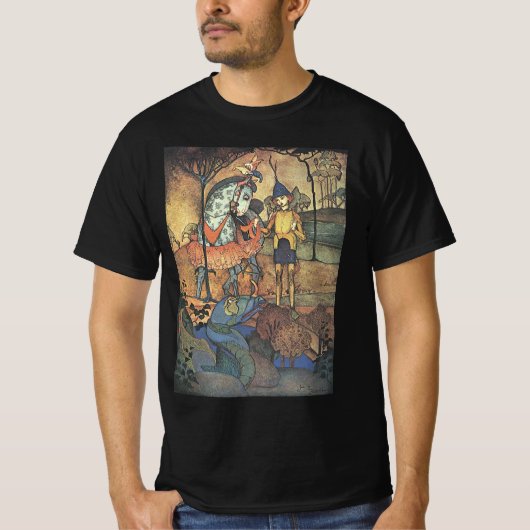  Fairy Tale, A Brave Knight and Dragon T-shirt (Voorkant)