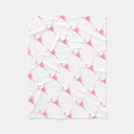 Fairy tale balletdanser. Trendy roze Ballerina. Fleece Deken (Voorkant)