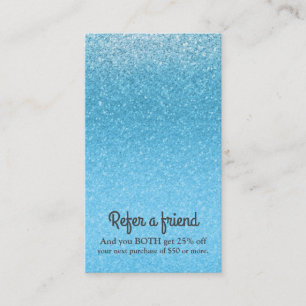 Fairy Tale Blue Glitter Glam Sparkle Chic Glitzy Aanbevelingskaartje