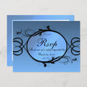 Fairy Tale Blue Menu RSVP p (Devant / Derrière)