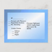 Fairy Tale Blue RSVP Menu Choix (Dos)