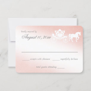 Fairy Tale Carriage Blush Pink Carte de réponse