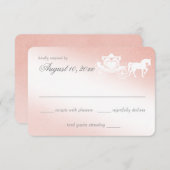 Fairy Tale Carriage Blush Pink Response Kaart (Voorkant / Achterkant)